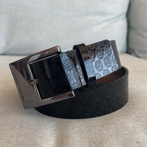 Michael Kors Black Belt with Silver Buckle